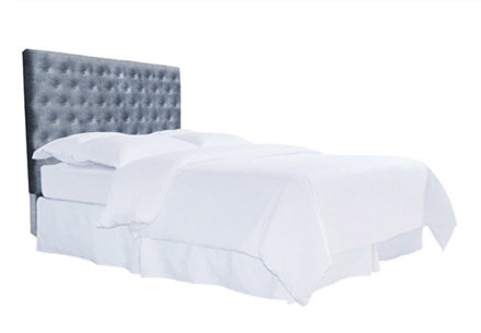Leigh Upholstered Headboard, King, Bella Black Performance Velvet, Brown Mahogany