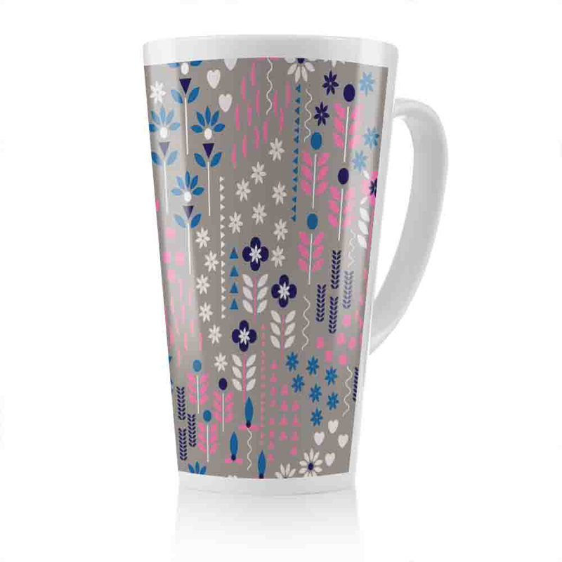 Selection Of Flowers In White Latte Mug