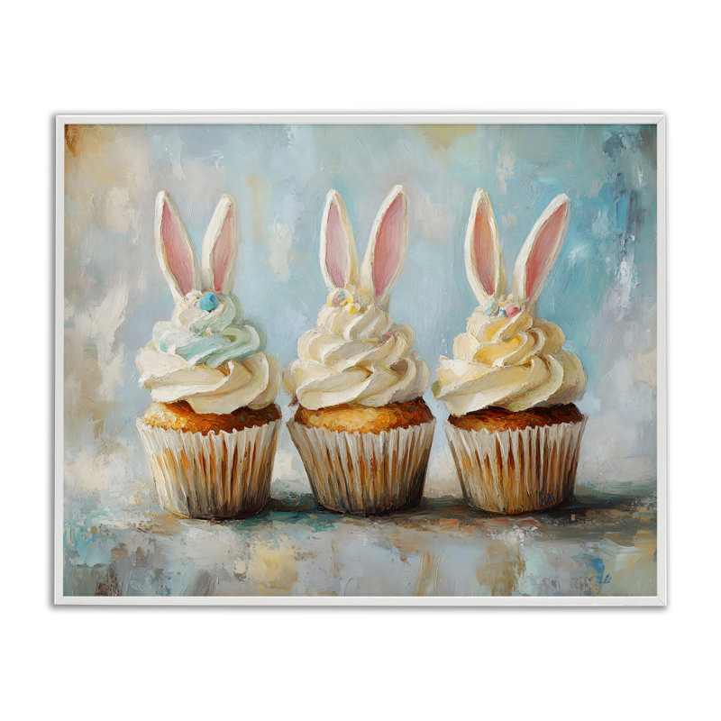 «Festive Bunny Ear Cupcakes», estampe numérique encadrée par Franklyn Gregory, H 16 po x l 20 po