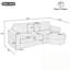 Canapé modulaire en L avec méridienne incurvée, ports USB et poches de rangement latérales-811326026