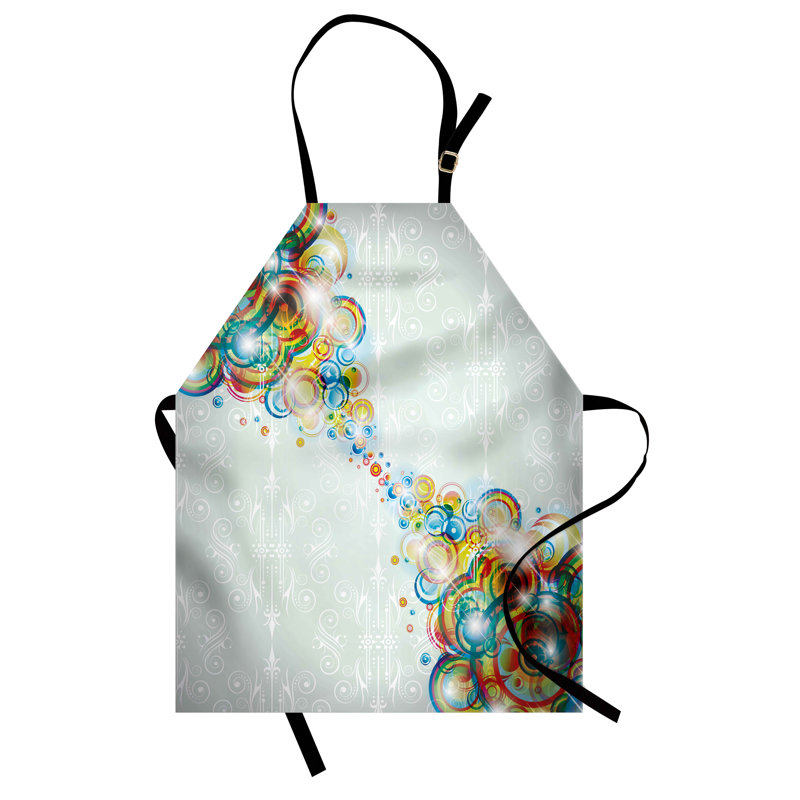 Multicolore East Urban Home, tablier abstrait unisexe, vagues arc-en-ciel moderne, taille adulte