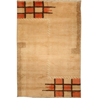 Vintage One-of-a-Kind Rectangle 6'2" X 9'10" 1920s Wool Area Rug in