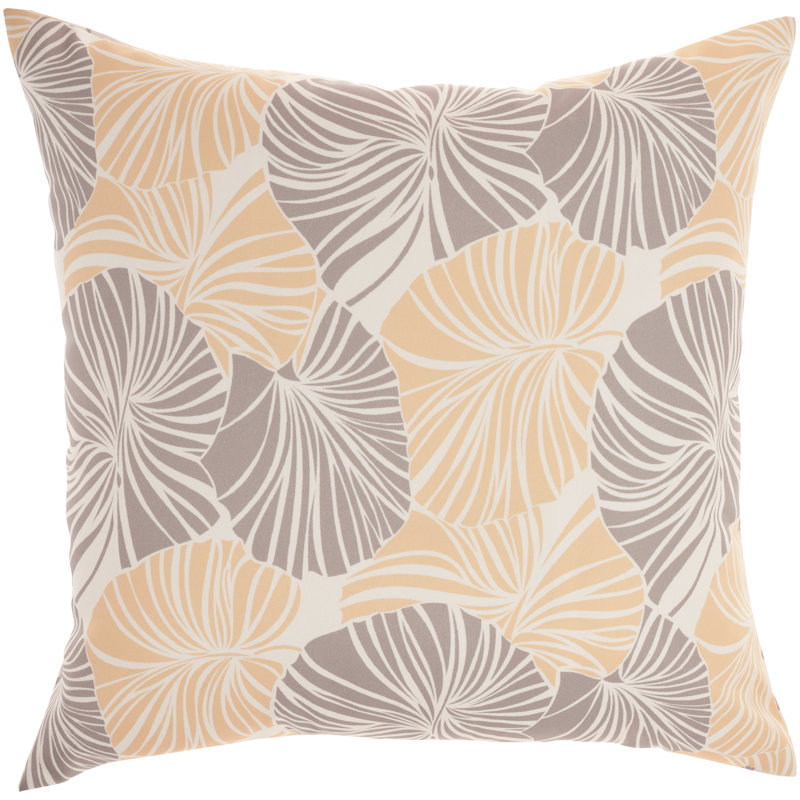 Waverly Sun N Shade Grey & Yellow Botanical 20" Square Throw Pillow