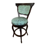 Seibel Swivel Upholstered Counter Stool with Solid Wood Frame