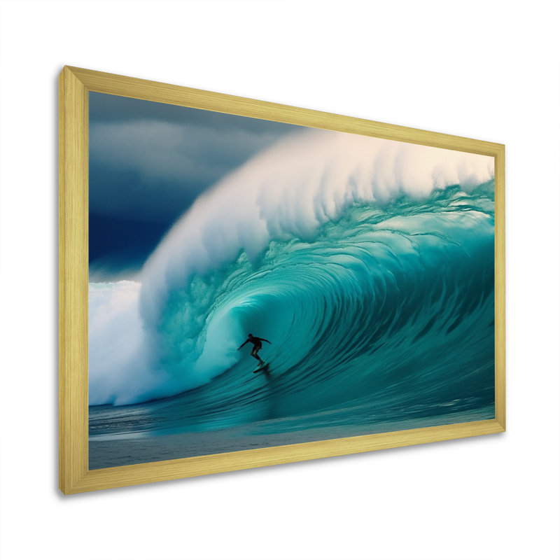 Hawaiian Waves Surf Dream I - Hawaii, art mural encadré, H 34 po x l 44 po x P 1,5 po, Encadrement doré