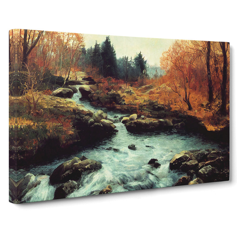 Desirable Forest Stream - Wrapped Canvas, 35cm H x 50cm W x 3cm D