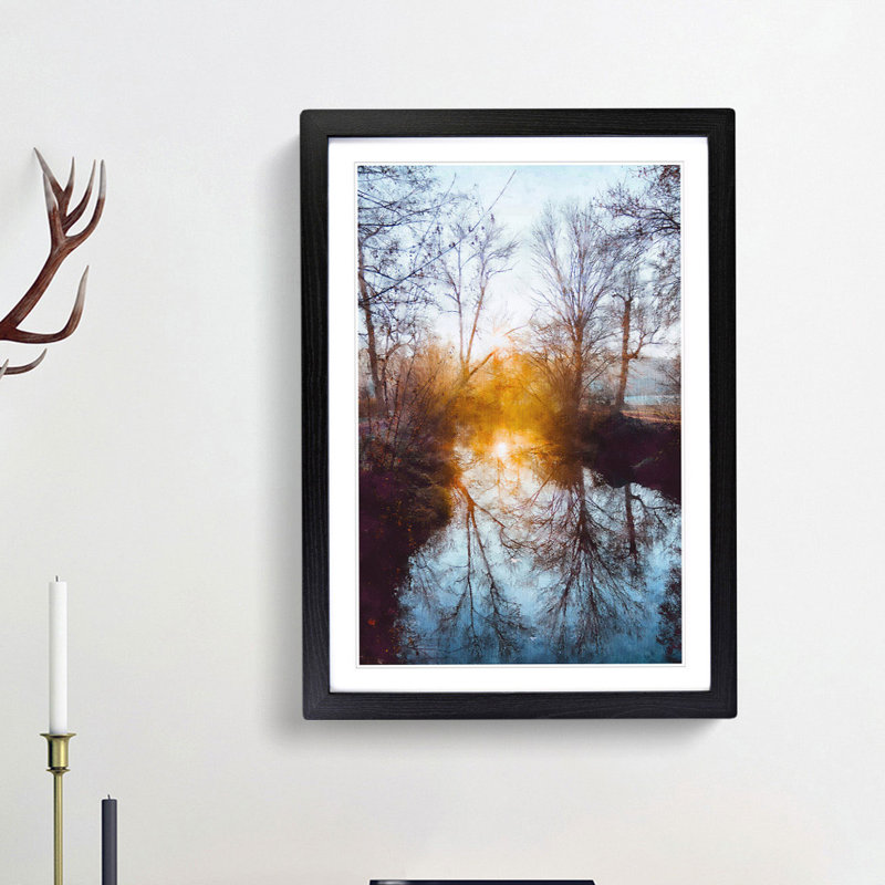 Trees - Picture Frame Painting Print, 87cm H x 62cm W x 2cm D, Black Framed