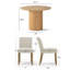 Ensemble de table de salle à manger 4 personnes Danayla avec table ronde de 41,5 po et 4 chaises rembourrées en lin-103707427