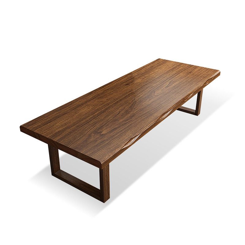 Bureau rectangulaire en bois massif brun noisette, H 29,53 po x l 86,61 po x P 31,5 po