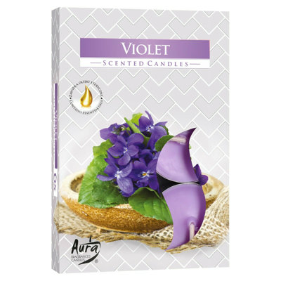 Violet Scented Tealight Candle with Glass Holder