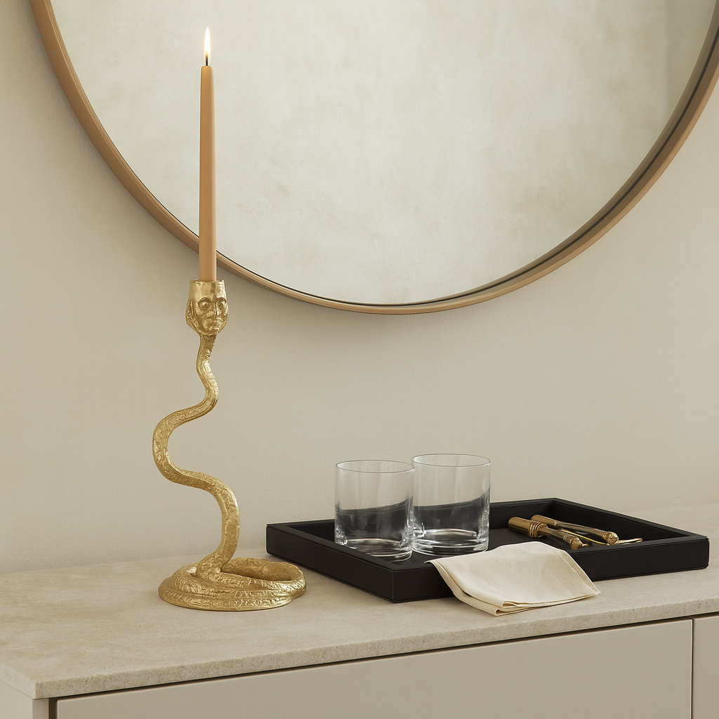 Aluminum Pillar Taper Candle Holder
