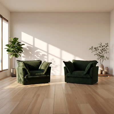 Ensemble de fauteuils en velours côtelé l 49 po x P 33 po x H 34,6 po Urban Ins (ensemble de 2)