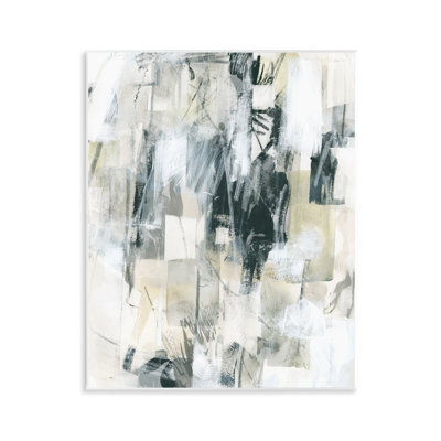 Grey Layered Restless Shapes Wall Plaque Art by June Erica Vess