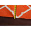 Tapis orange / ivoire en laine tissé à plat à la main à motif géométrique-58273160