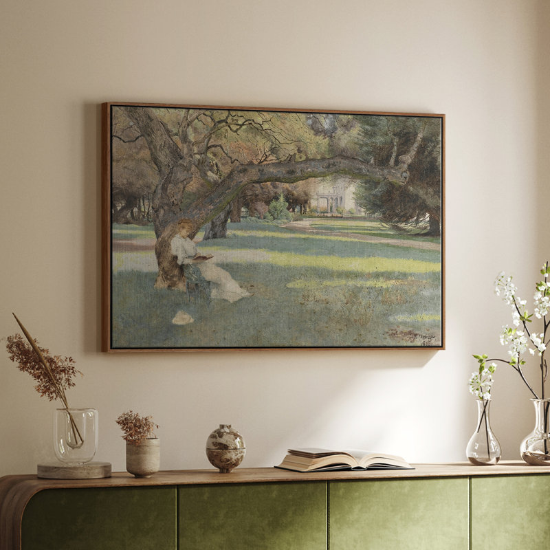 Botanique rétro - LVI, H 27 po x l 41 po x P 2 po, Toile encadrée noyer flottant