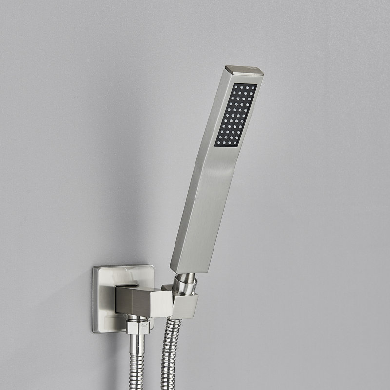 Système de douche complet avec valve brute, Nickel brossé
