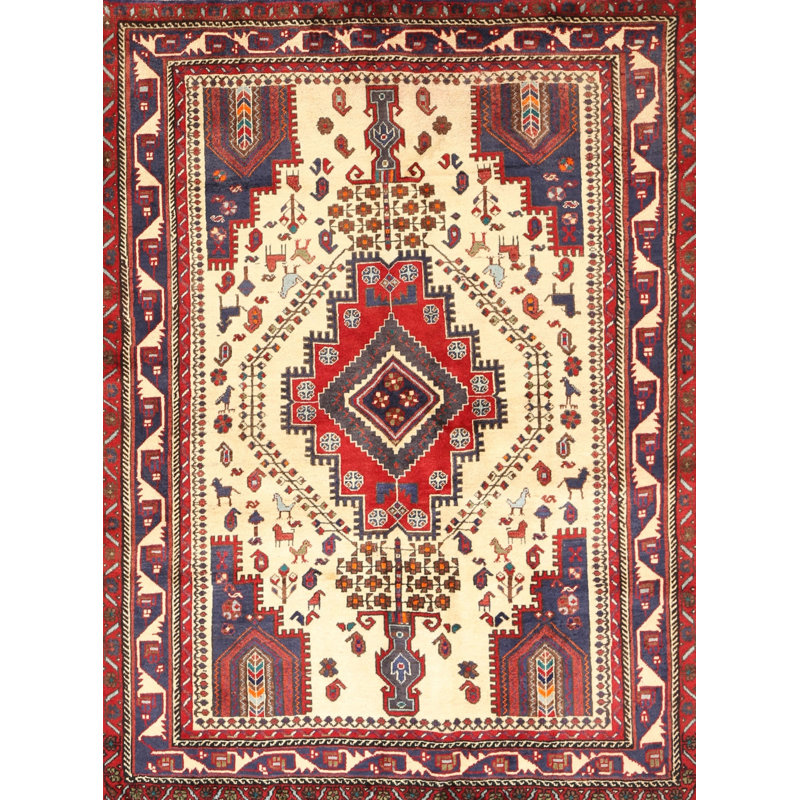 Tapis oriental oriental / noir / crème, Rectangle 5 pi x 7 pi