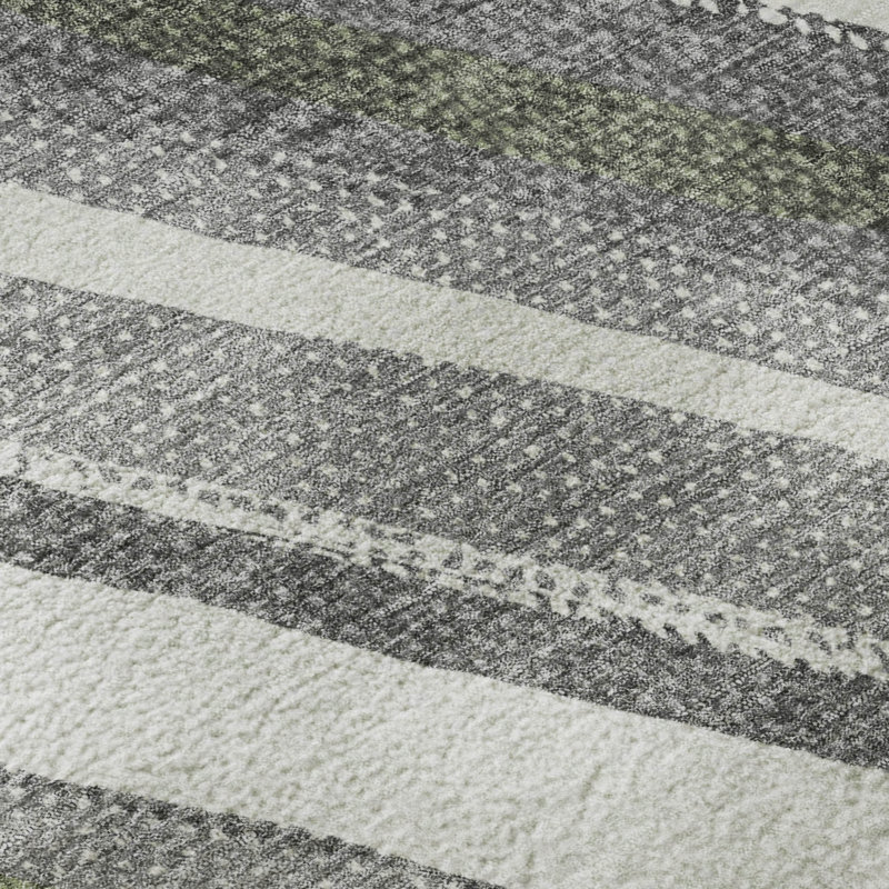Premium Machine Washable Mayfield AMF2282 Striped Rug, Fern, 9' x 12'