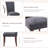 Nailhead Trim Fabric Upholstered Side Chair Wood Dining Chair (Set of 4)-1013863866