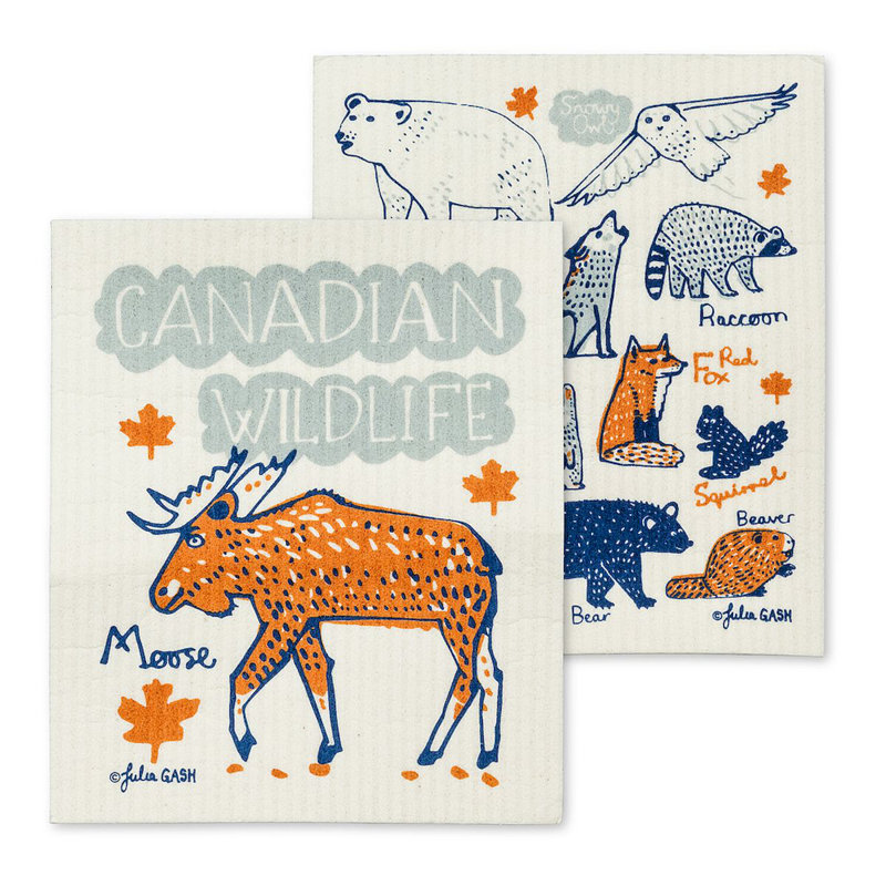 Ensemble de 2 torchons Canadian Wildlife