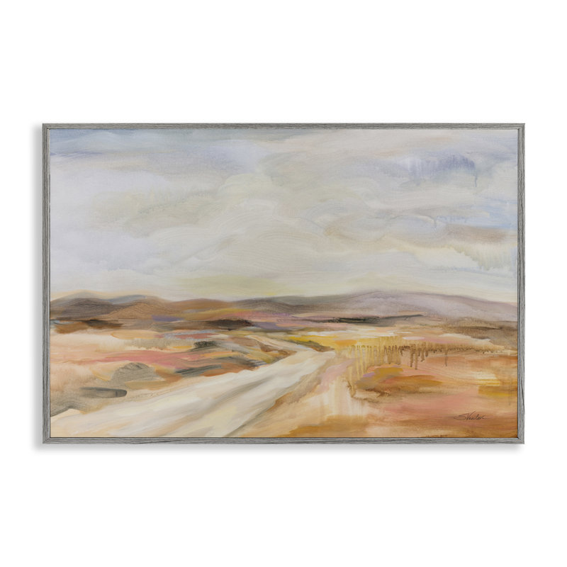  Art blanc de la route du désert, estampe numérique par Silvia Vassileva, Estampe numérique Farmhouse, H 20 po x l 30 po