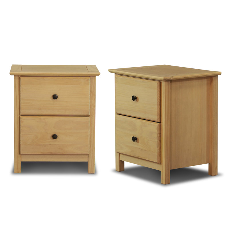 Ensemble de table de chevet 2 tiroirs Shaker (2 pièces), Naturel