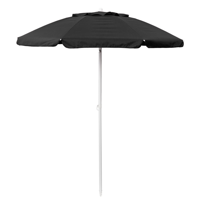 Chaise de plage avec parasol Edwin, Noir