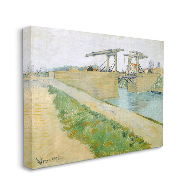 De Brug Van Langlois, pont Vincent van Gogh, peinture par Vincent Van Gogh - peinture sur toile, H 16 po x l 20 po x P 1,5 po