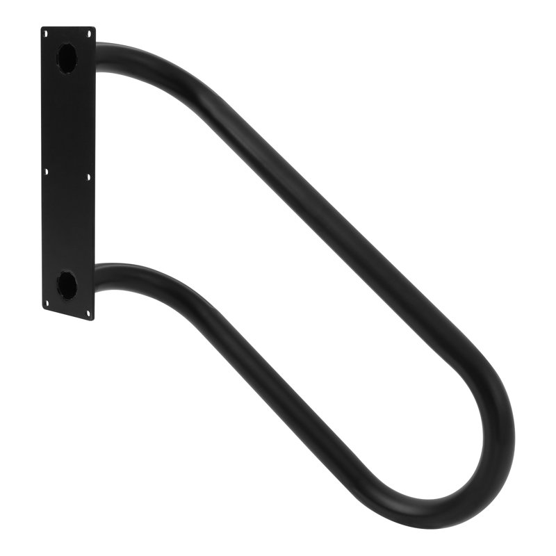 U-Shape Left Side Wall-Mounted Handrai, Black
