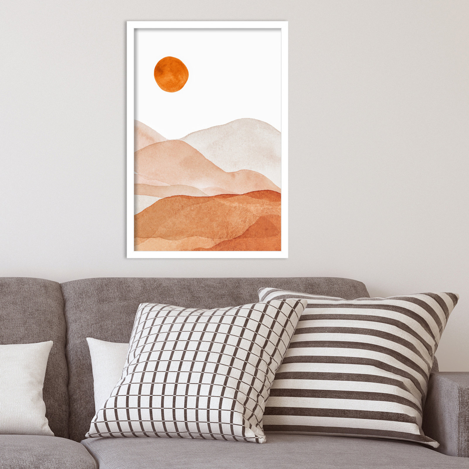 Mountain Range I by Amy Lighthall, White, 25.25" H x 17.25" W x 0.88" D