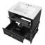 Meuble-lavabo rétro avec lavabo en céramique et rangement intelligent-656303038