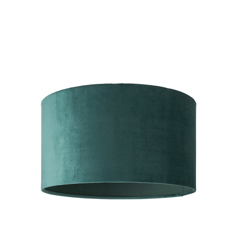 20cm H Velvet Drum Pendant Shade ( Screw On ), Green, 20 cm H x 35 cm W x 35 cm D