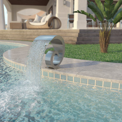 Warrensburg Outdoor Stainless Steel Waterfall Fountain