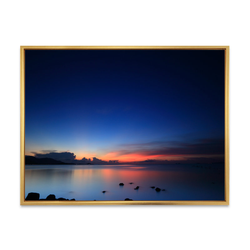 «Panoramic Cloud and Sky At Sunset II», reproduction sur toile, H 24 po x l 36 po x P 1 po, Cadre flottant doré