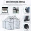 Base surélevée en polycarbonate à double porte de 8 pi x 8 pi et serres en aluminium robuste-115824197