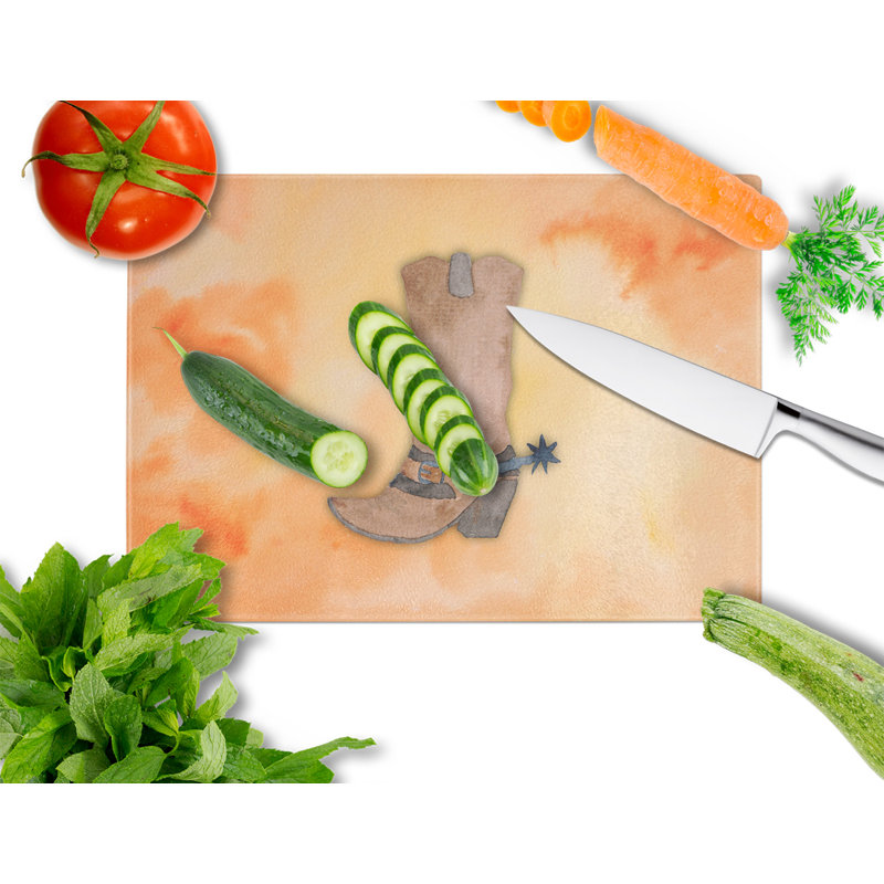 Planche à découper en verre trempé à cowboy caroline en verre trempé de trésors