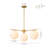 3-Light Opaque White Glass Sphere Chandelier