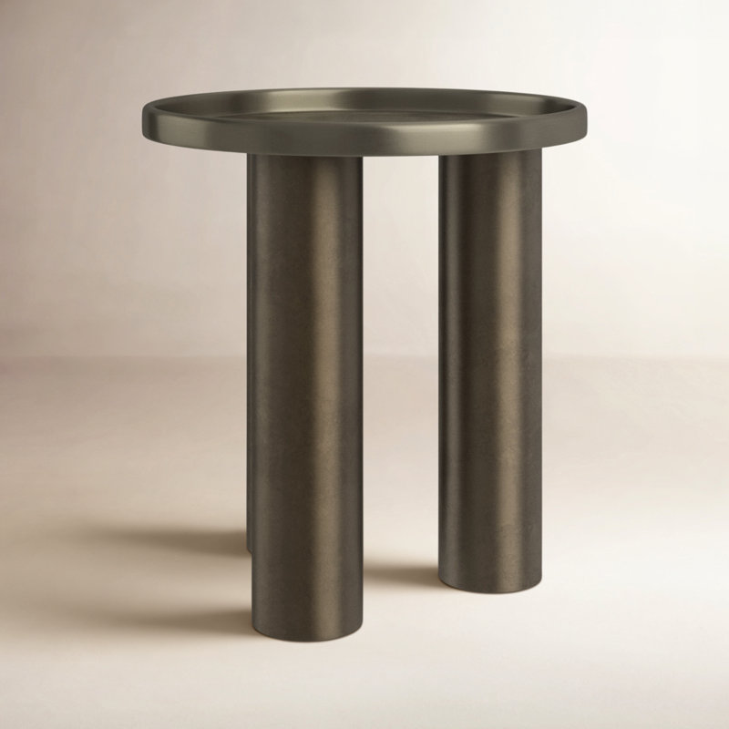 Sofia End Table, Industrial Nickel