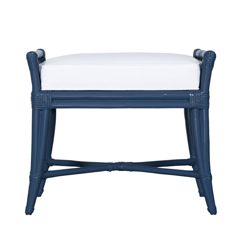 Malacca Upholstered Bench, Indigo