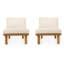 Destini Modern Coastal Outdoor Solid Acacia Wood Patio Chairs With Water-Repellent Cushions