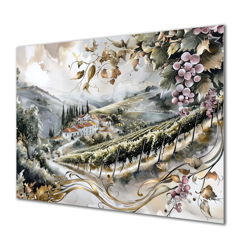 Douro Valley Wineyard Dreams - Art mural en métal Vineyard pour le salon, H 16 po x l 32 po