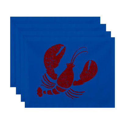Ensemble de napperon de style côtier de 4 pièces Hancock Lobster