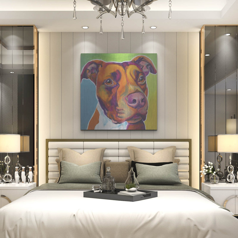 «Pit Bull - Red» par Dawg Painter, H 36 po x l 36 po