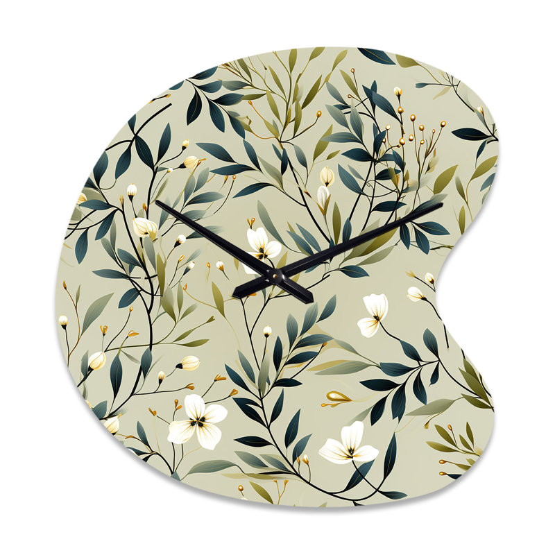 Zen Foliage - Drop Shape Large Plants 3D Wall Clock, Large