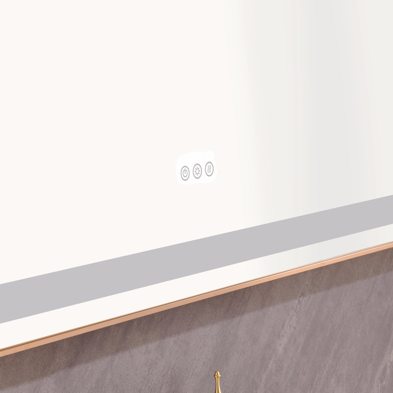Miroir de salle de bain mural à DEL avec lumière élevée et anti-buée séparément