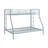 Metal Twin Over Full Bunk Bed, Glossy Silver