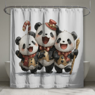 Mignon rideau de douche Panda Trio