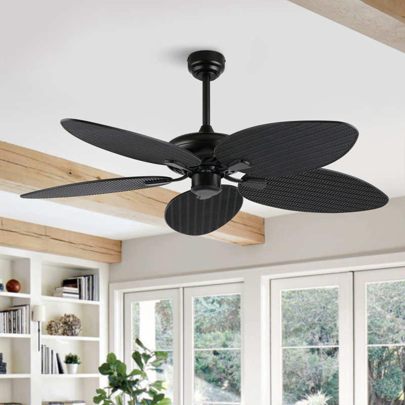 Ventilateur de plafond 52 po à 5 pales avec télécommande Crellin, Noir