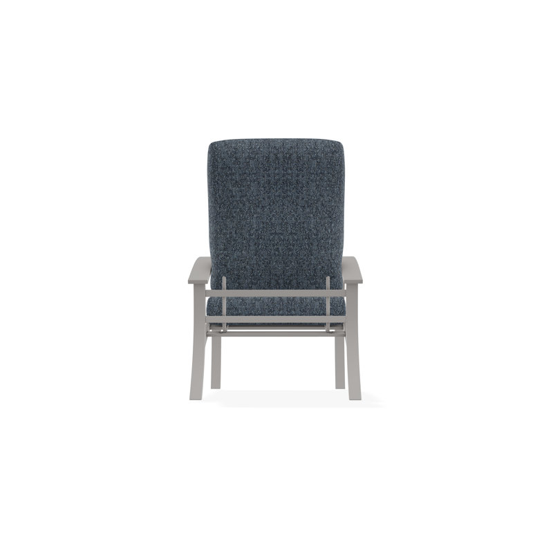 Belle Isle Outdoor Lounge Chair, Restore Indigo, Warm Gray