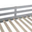 Lit superposé simple avec glissière et échelle, gris (aucun sommier requis, durable)
